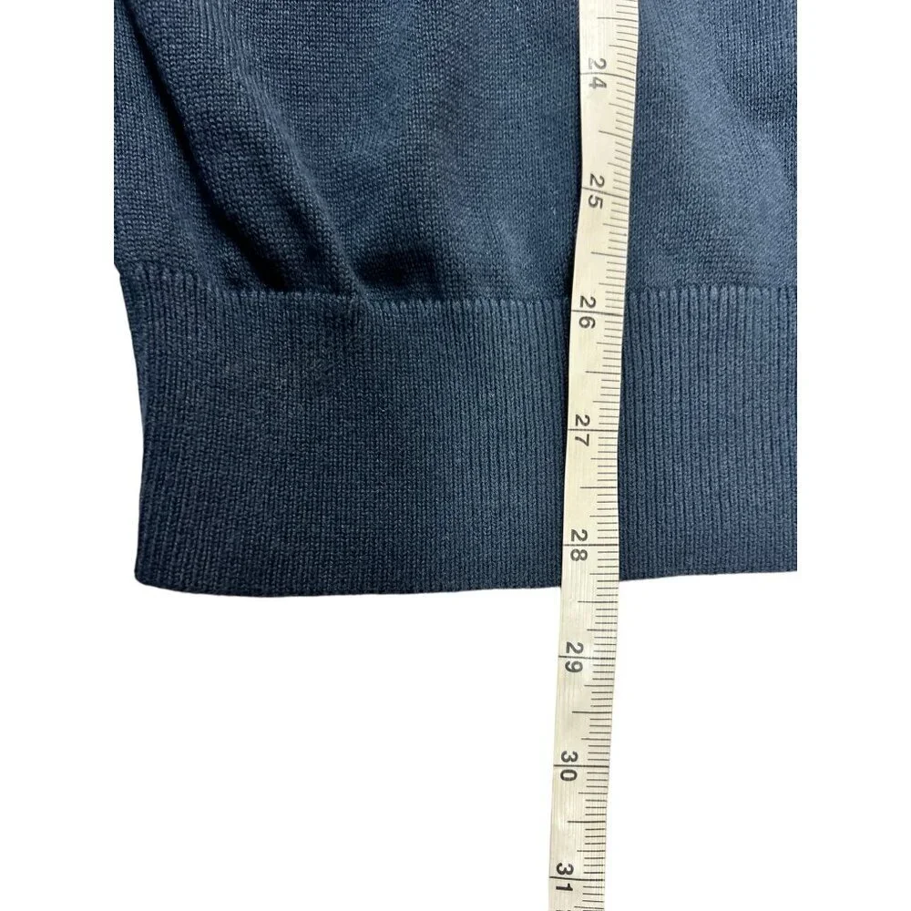 Lands' End Mens Navy Blue Long Sleeve Casual Sweater